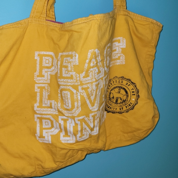 PINK Victoria's Secret Yellow Cotton Tote Yellow - Picture 2 of 7
